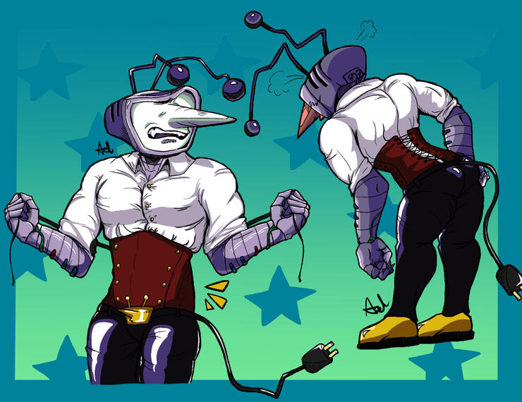 Tenna in a corset (Deltarune)
